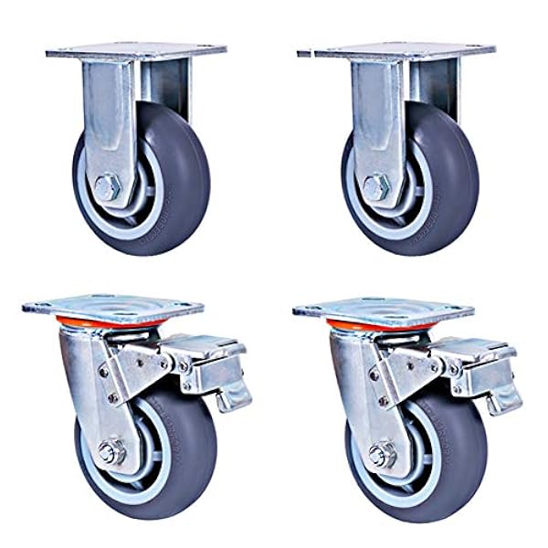 Ruedas industriales, Ruedas giratorias para trabajo pesado Ruedas para carro, Cada capacidad de carga 250 kg, 4 \